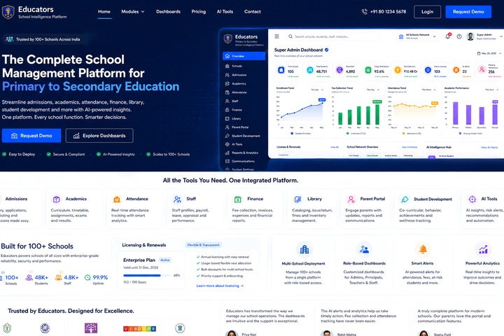 Educators landing page preview